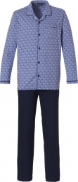 Blauwedoorknoopherenpyjamapatroon