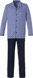Blauwedoorknoopherenpyjamapatroon