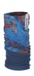 FleeceBandana-PlantsAnimal-Blauw-Oranje