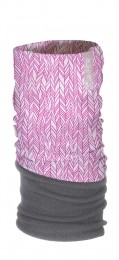 FleeceBandana-IrrLines-Roze-Wit