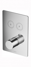 HotbathCobberAfbouwdeelthermostaatRechthoekmet2pushbuttonsGeborsteldKoperPVDPB009Q