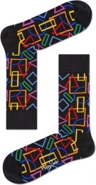 HappySocksGeometricSokkenZwart