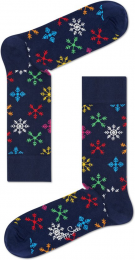 HappySocksChristmasSnowflakeSokkenDonkerblauw