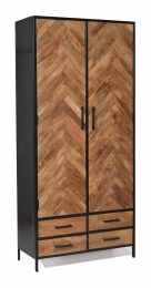 LivingfurnOpbergkastBrooklynMangohout200x90cm-Bruin