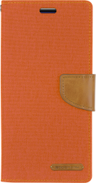 TelefoonhoesjegeschiktvooriPhone13Pro-MercuryCanvasDiaryWalletCase-HoesjemetPasjeshouder-Oranje