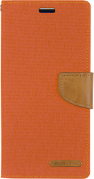 SamsungGalaxyS21PlusHoesje-MercuryCanvasDiaryWalletCase-HoesjemetPasjeshouder-Oranje