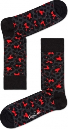 HappySocksLeopardSokkenZwartGrijsRood