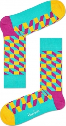 HappySocksFilledOpticSokkenTurquoiseGeelPaars