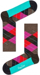 HappySocksArgyleSokkenBruinPaars