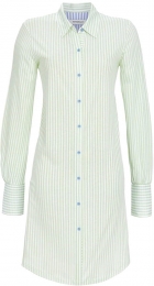 Aquagroenstrependoorknoopnachthemd