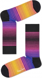 HappySocksSunriseStripesokkenZwartRoze