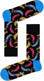 HappySocksxAndyWarholBananaSokkenZwartBlauw
