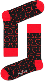HappySocksLovelineSokkenZwartRood