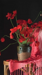 Rodebloemen70x130cmTuinschilderij-Customizeit
