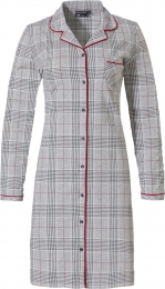 GrijsgeruitdoorknoopnachthemdPastunette