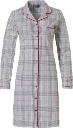 GrijsgeruitdoorknoopnachthemdPastunette