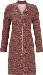 Bruindoorknoopnachthemdorganischeprint