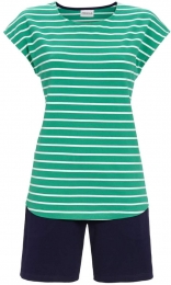 Katoenenshortamasmaragdgroenestrepen