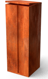 ColluCortenstaalBrievenbus350x350x1000mmGeroba-Geroba