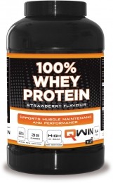 QWIN100WheyProteinAardbei-2400gr