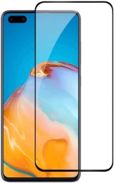 ScreenprotectorgeschiktvoorHuaweiP40Pro-FullCoverScreenprotector-GehardGlas-Zwart