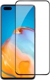 ScreenprotectorgeschiktvoorHuaweiP40Pro-FullCoverScreenprotector-GehardGlas-Zwart