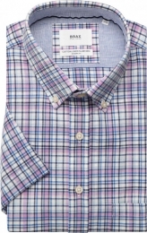 BraxOverhemdKortemouwmauve