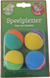 Kattenspeelgoedblistera4sponsballen2kleurenSpeelplezier-katGebrdeBoon-Gebrdeboon