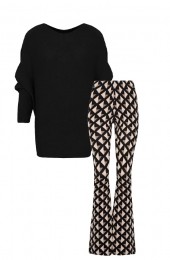 MusthaveDealOversizedSoftTruiFlaredBroekSquareBlack