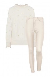 MusthaveDealHartjesRuffleTruiCoatingJeansBeige