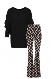 MusthaveDealOversizedSoftTruiFlaredBroekSquareBlack