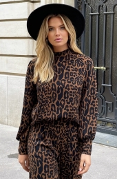 MilaBlouseLongSleeveLeopard