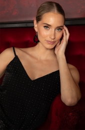 PartyStrassTouchSpaghettiTopZwart