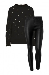 MusthaveDealHartjesRuffleTruiCoatingJeansZwart