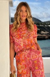 RuffleColTopPrintRoze