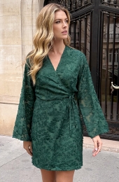 FringeWrapJurkWijdeMouwSmaragd