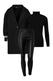 MusthaveDealCompleteSetStripeCoatZwart