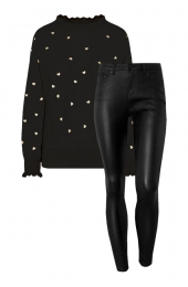 MusthaveDealHartjesRuffleTruiCoatingJeansZwart