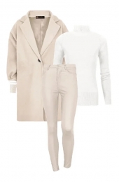 MusthaveDealCompleteSetStripeCoatBeige