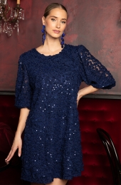 ExclusivePofmouwPaillettenJurkMarine