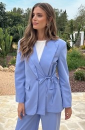 DetailedStrikBlazerPastelBlauw