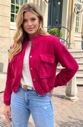LuxurySoftBomberJacketFuchsia