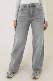 StrassDenimJeansWideLegGrey