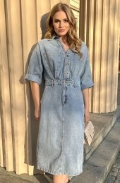 DenimMidiSplitDressBlue