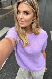 OversizedSoftTruiKorteMouwLila