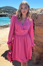 V-halsJurkStrikDetailFuchsia