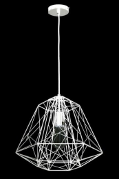 IndustrileMetalenDraadlampKooiHanglampWit