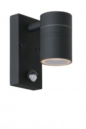 LucideARNE-LEDIR-WandspotWandlampBinnenBuiten-63cm-LED-GU10-1x5W2700K-IP44-Bewegingdagnachtsensor-Zwart