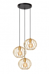 LucideDANZA-Hanglamp-50cm-3xE27-MatGoudMessing