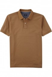 OLYMPCasualPoloshirtKortemouwcaramel